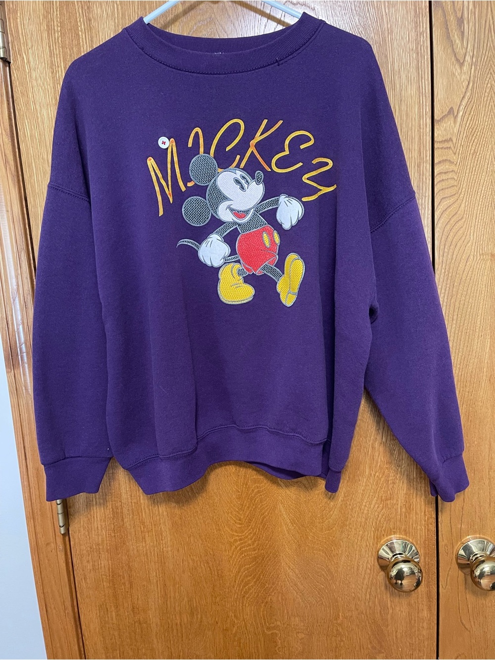 Vintage Purple Mickey Graphic Crewneck Sweatshirt